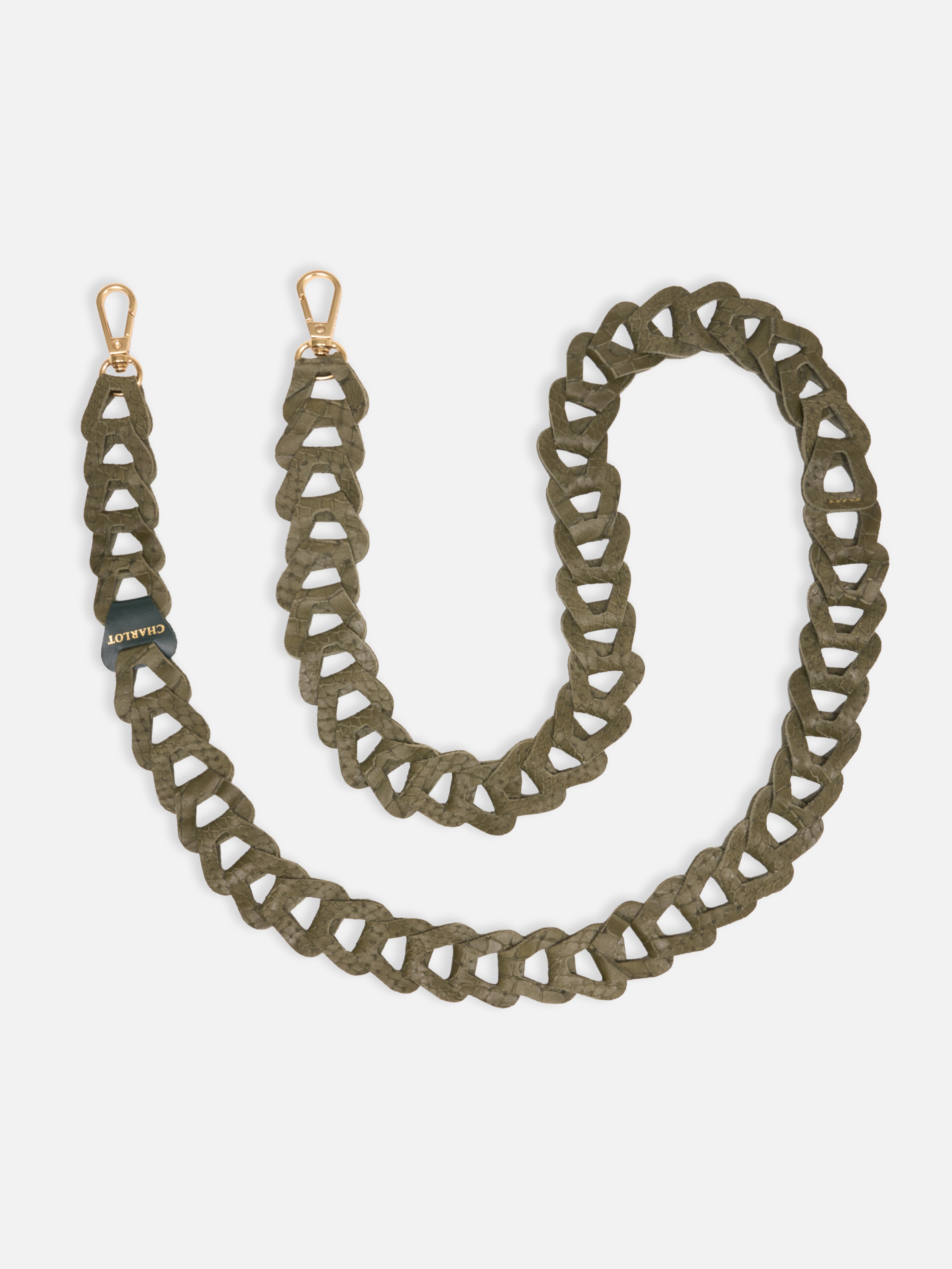 Mel Long Cuir Reptile Sauge