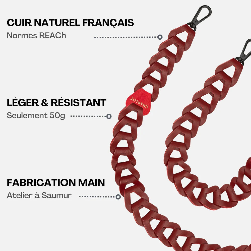 Mel Cuir Long Bordeau