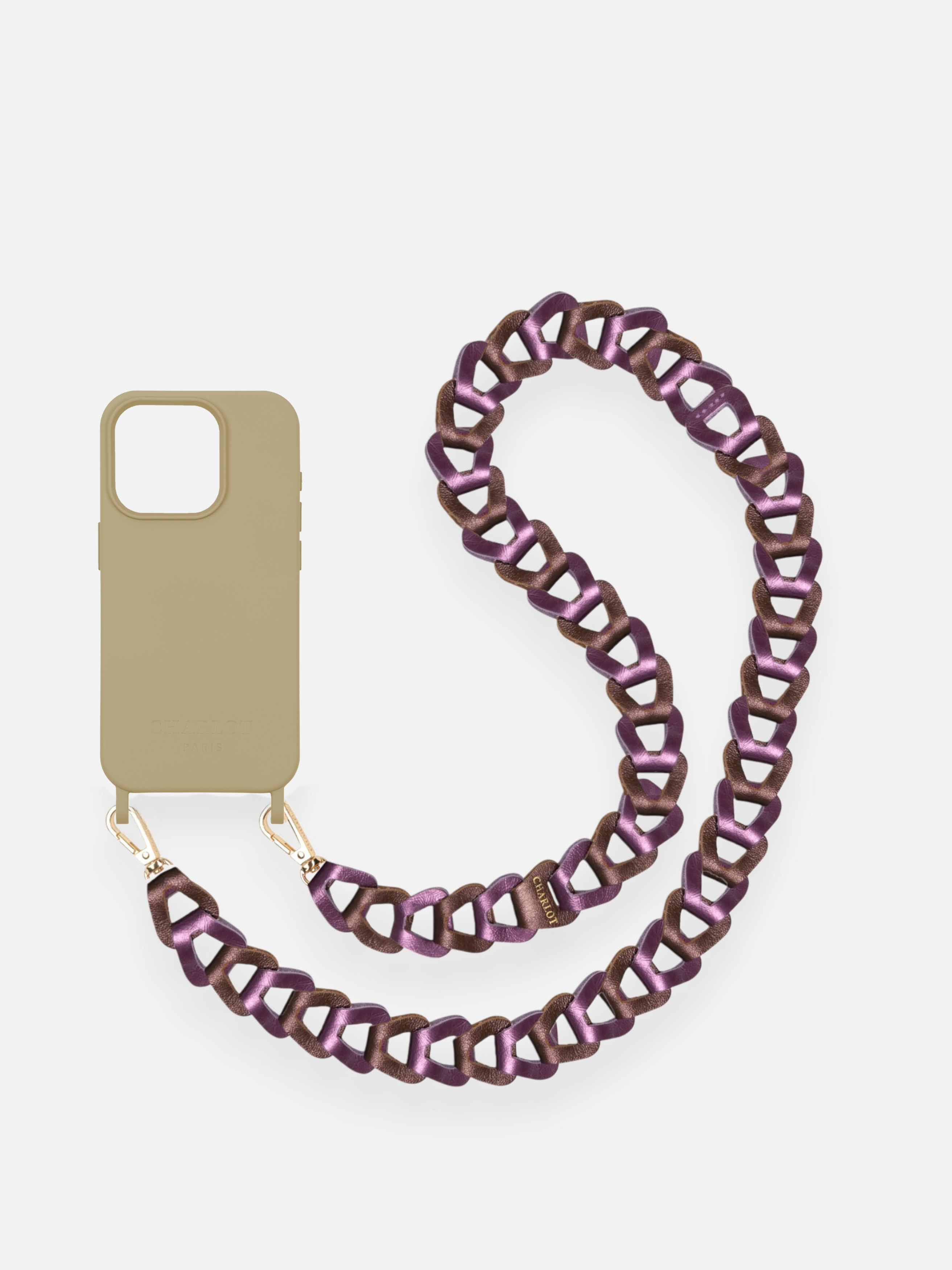 Mel Cuir Irisé Long Aubergine