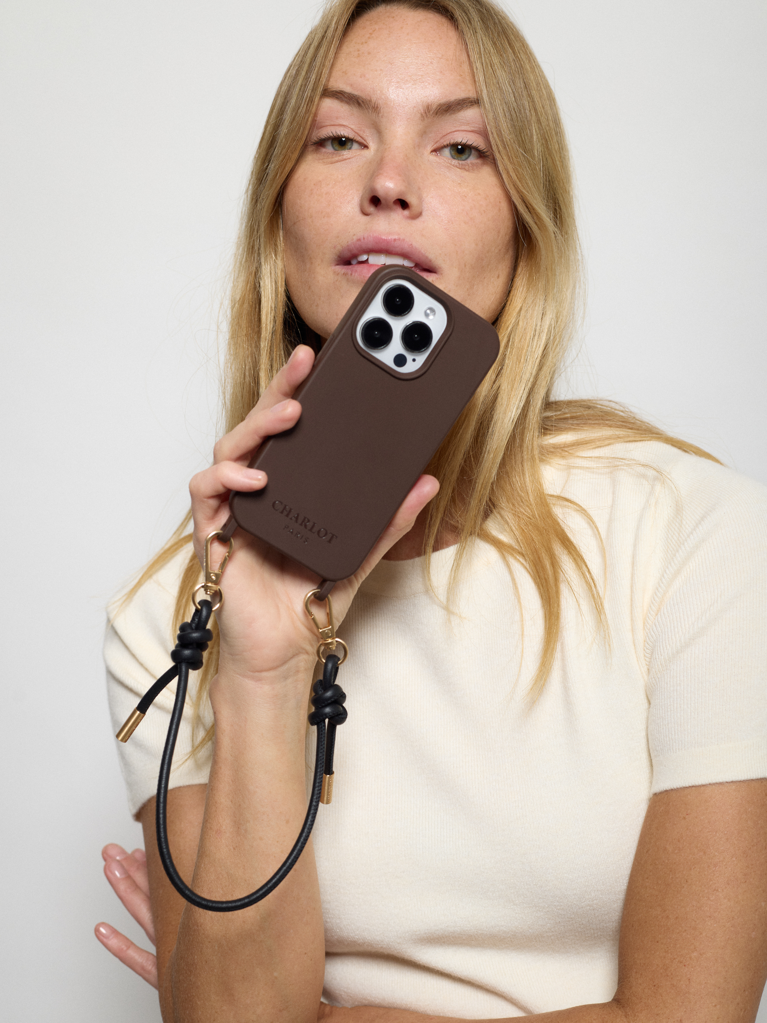 Bracelet Noga Cuir Noir Doré