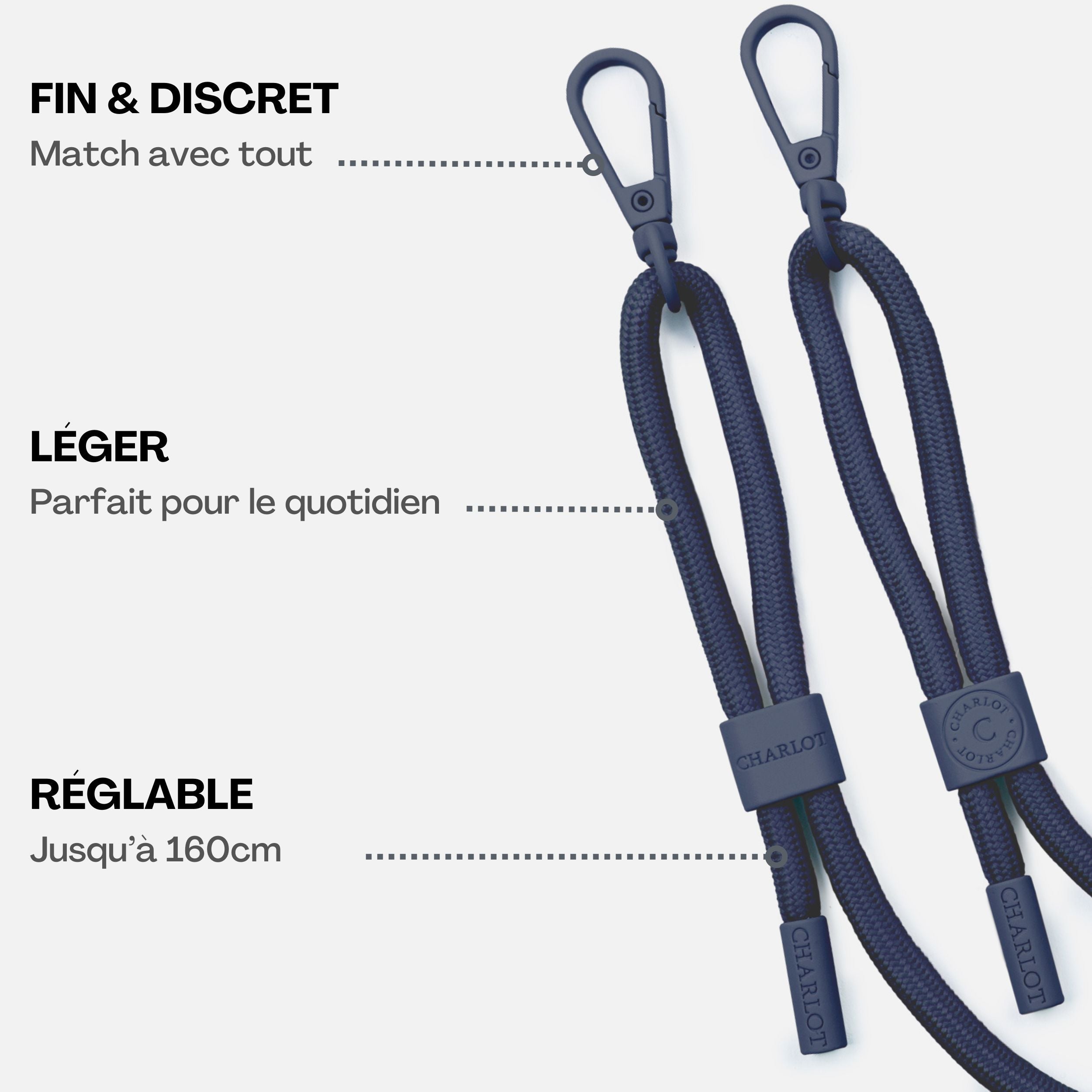 Cordon Navy Blue Détachable