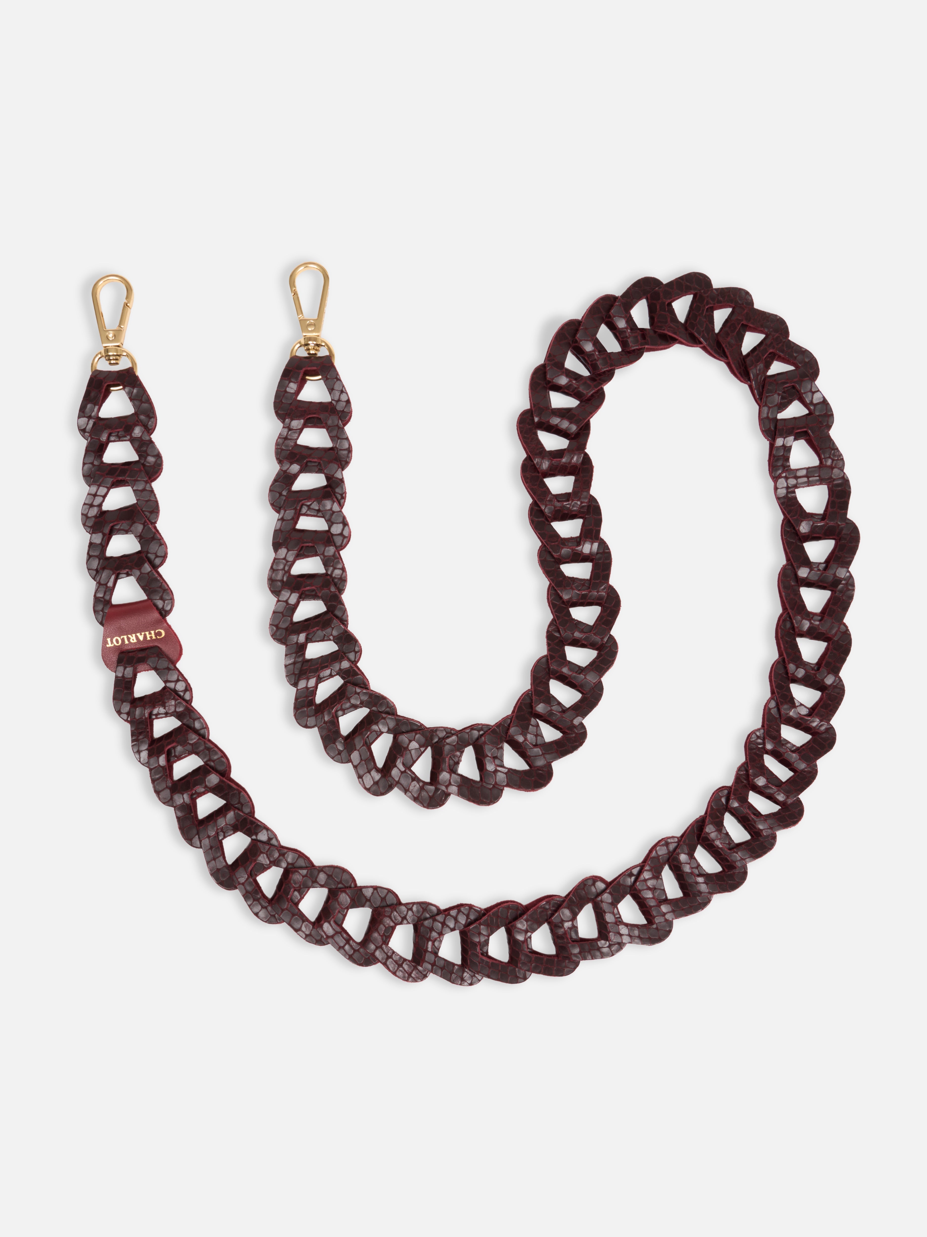 Mel Long Cuir Reptile Bordeaux