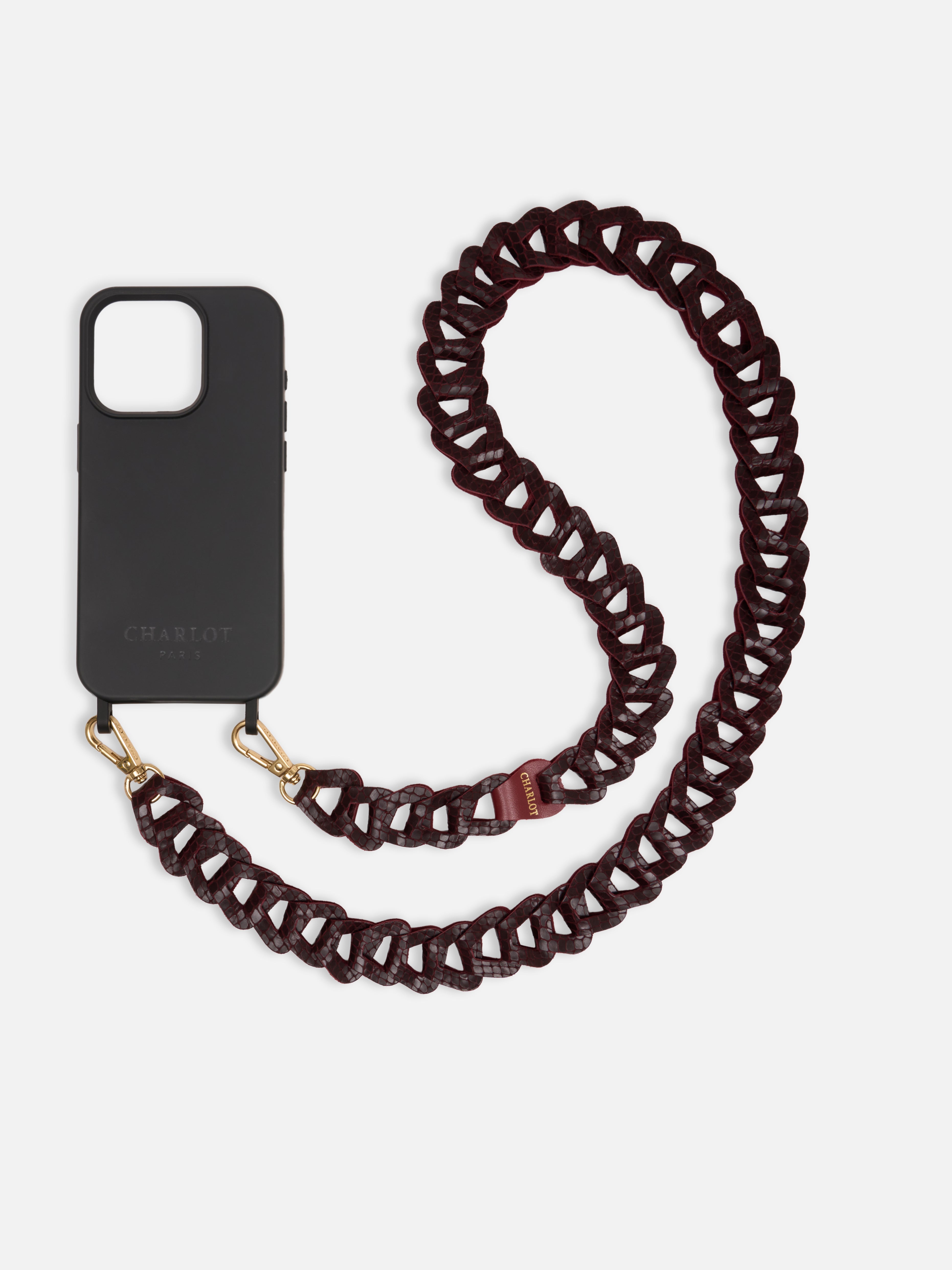 Mel Long Cuir Reptile Bordeaux