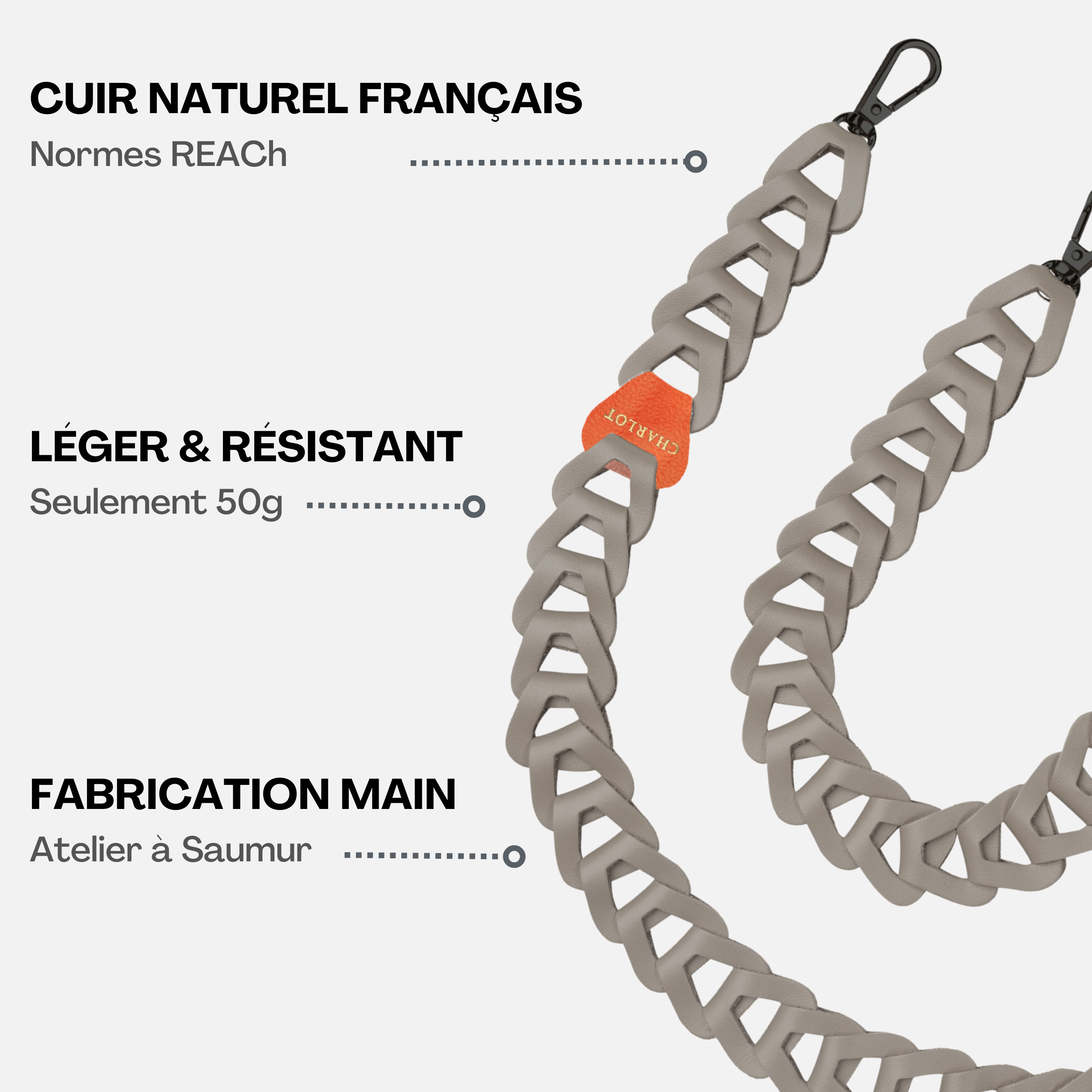 Mel Cuir Long Burning Grey