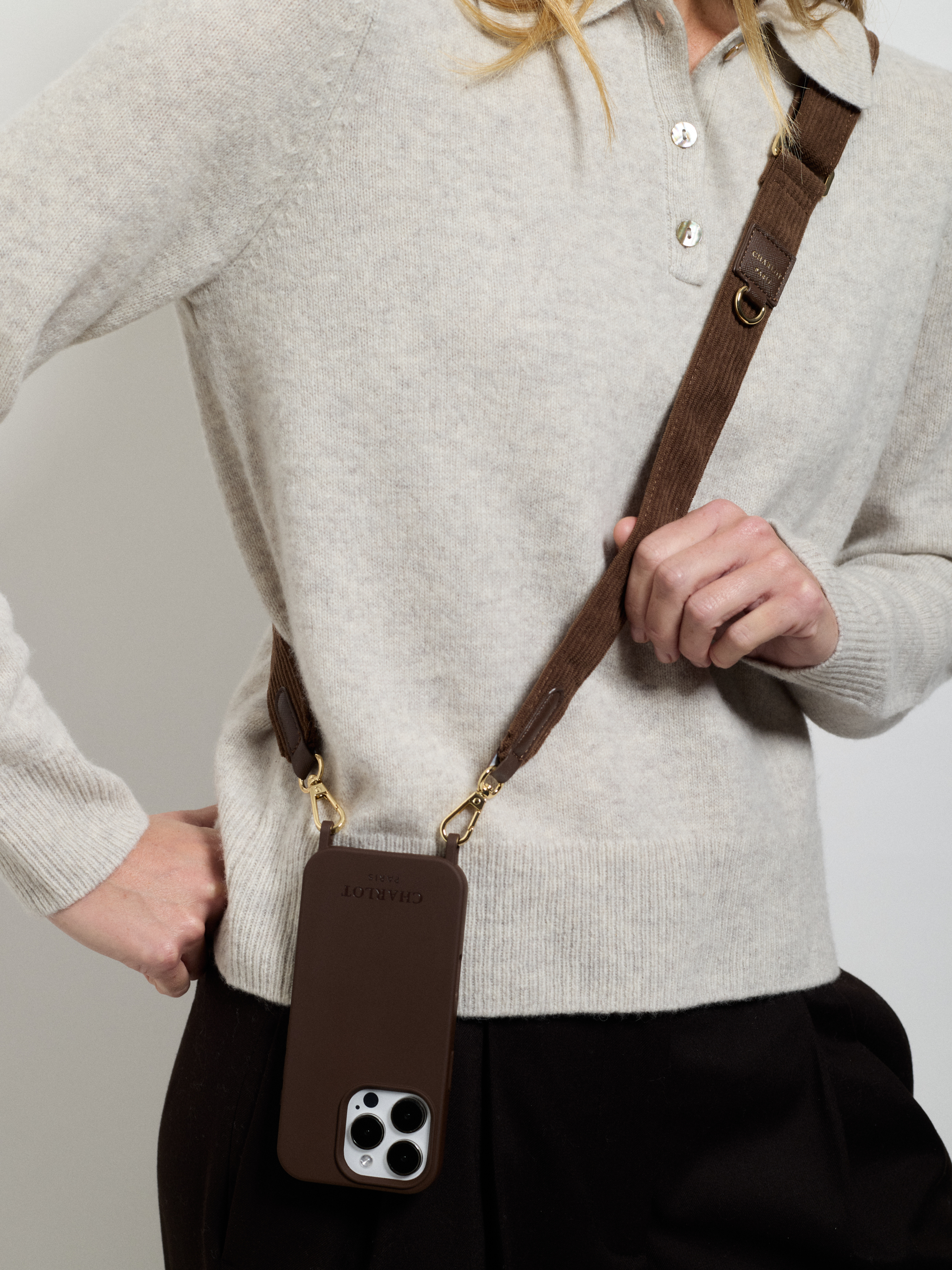 Bandoulière Velour Moka